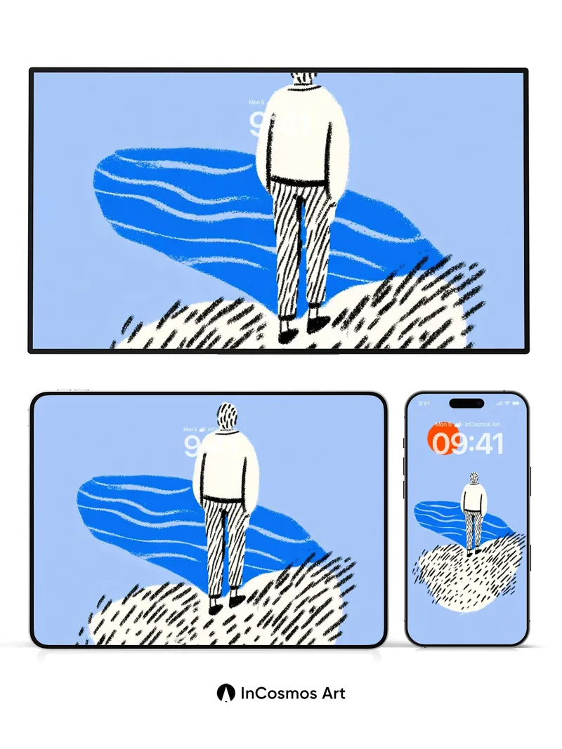 Serenity Horizon Wallpaper with Floating Land