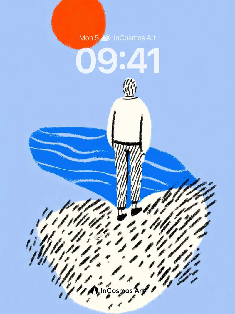 Serenity Horizon Wallpaper with Floating Land