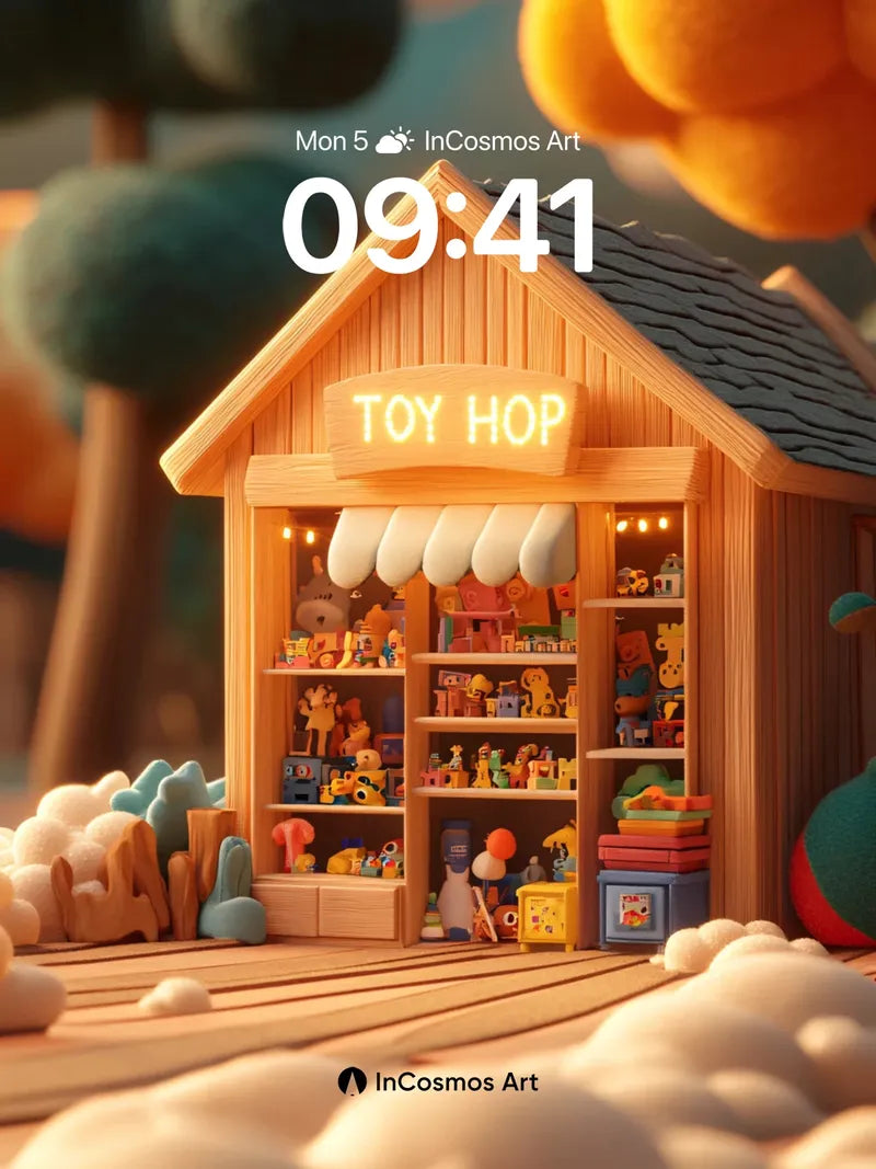 Playful Whimsy Wallpaper with Toy Shop Glow