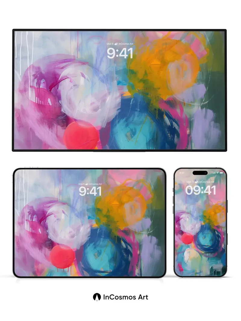 Whispering Color Fields Wallpaper with Floating Light