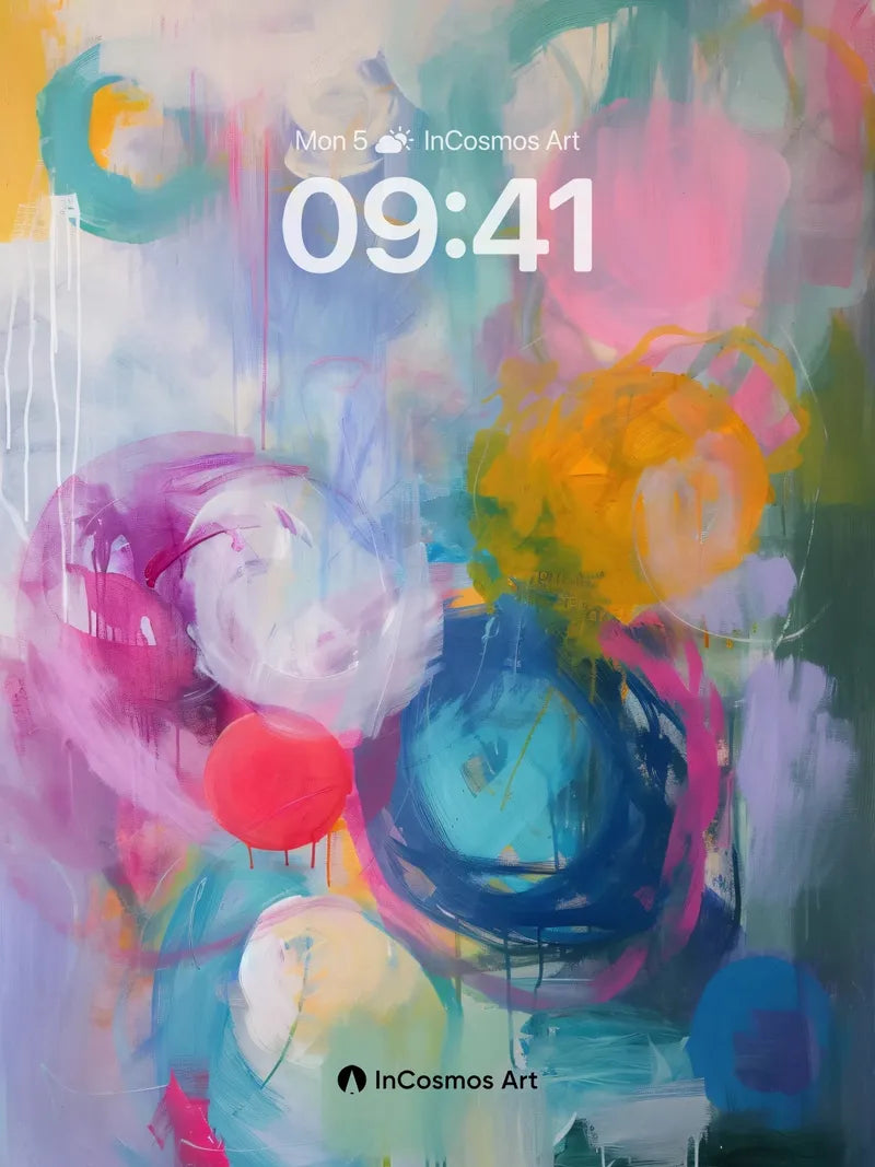 Whispering Color Fields Wallpaper with Floating Light