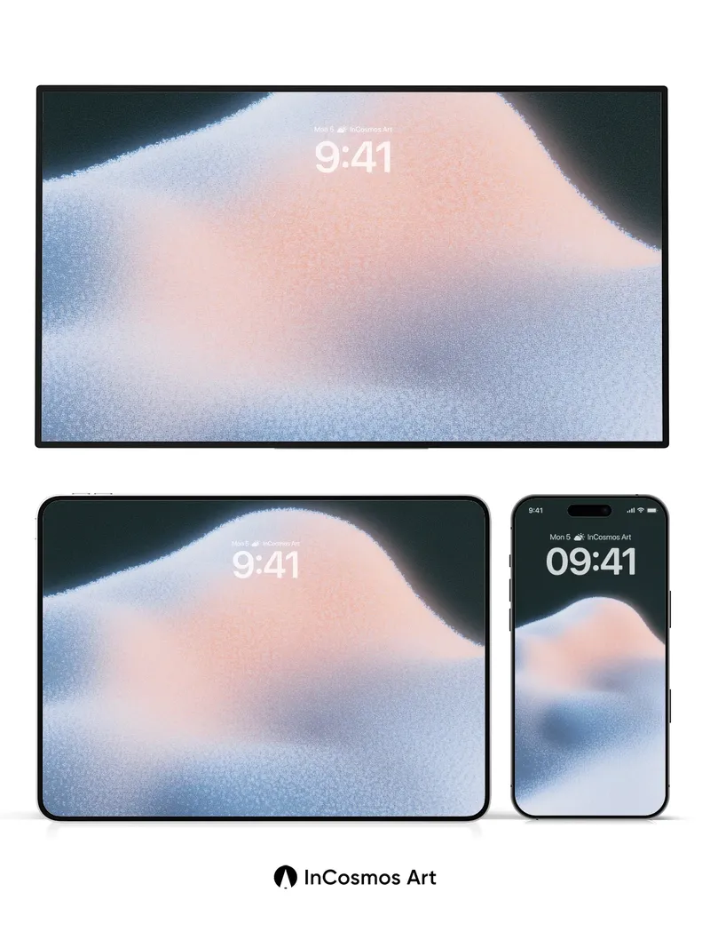 Soft Hush Wallpaper with Floating Light