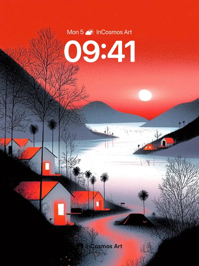 Crimson Hush Wallpaper with Frozen Light