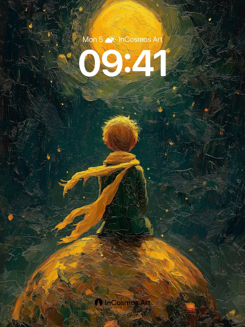 Golden Reverie Wallpaper with Starlit Whispers wallpaper for iPhone, iPad & Mac