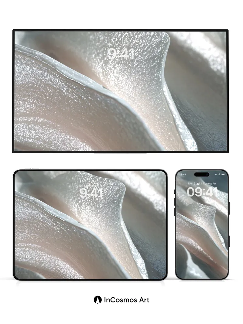 Luminous Fold Wallpaper with Silver Veins