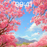 Serenity Bloom Wallpaper with Floating Petals wallpaper for iPhone, iPad & Mac