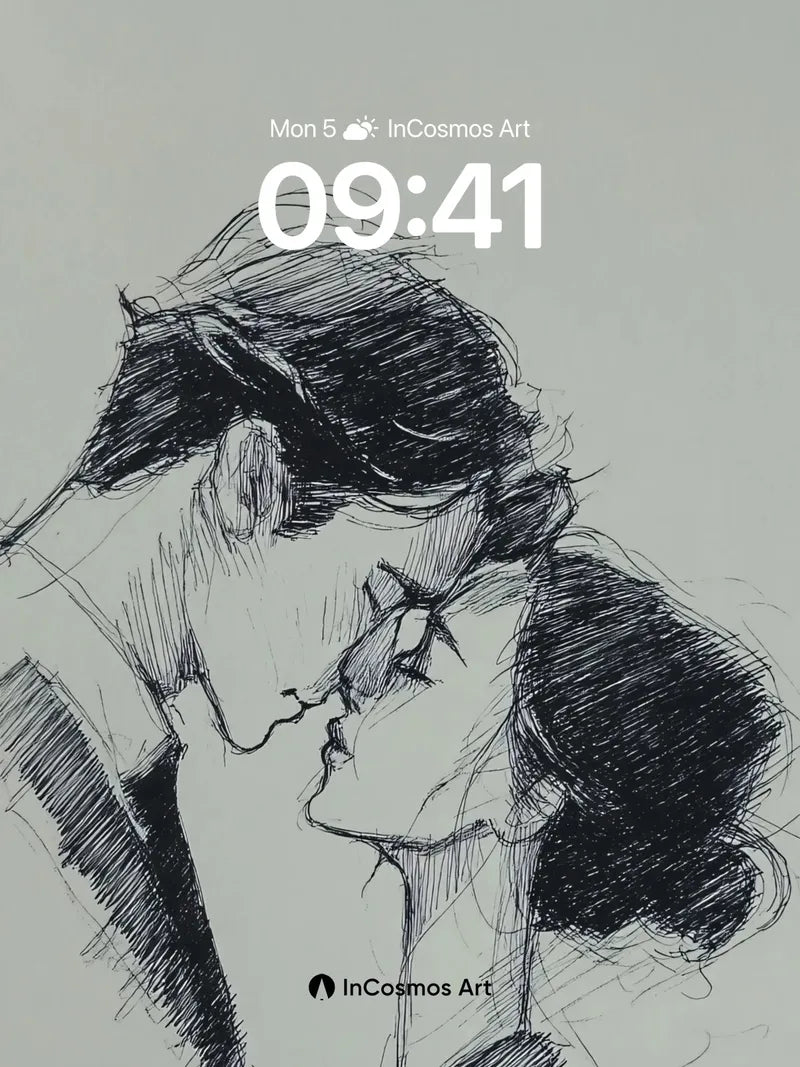 Whispering Lines Wallpaper with Ink Breath