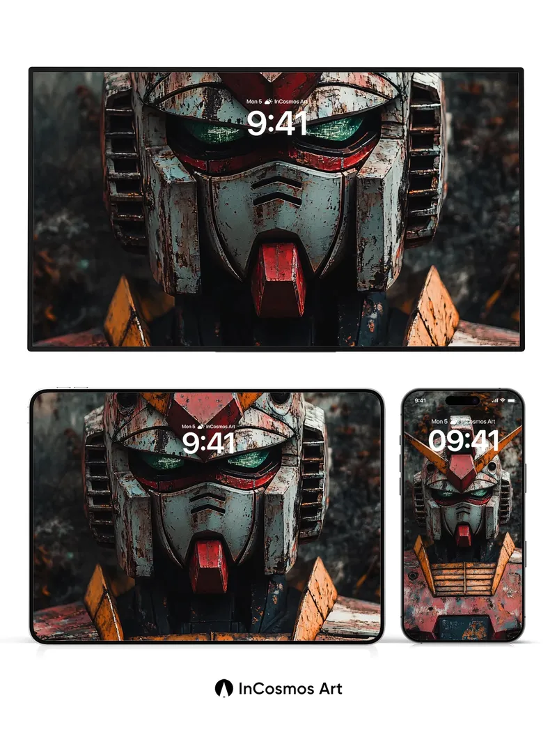 Rusted Sentinel Wallpaper with Weathered Armor