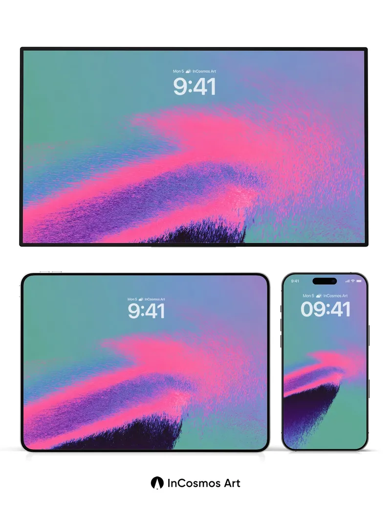 Neon Drift Wallpaper with Electric Brushstrokes