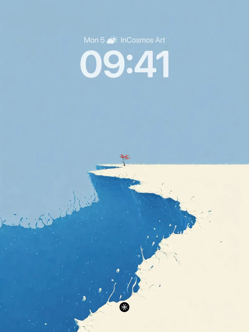 孤花悬崖边缘 超现实自然壁纸 wallpaper for iPhone, iPad & Mac