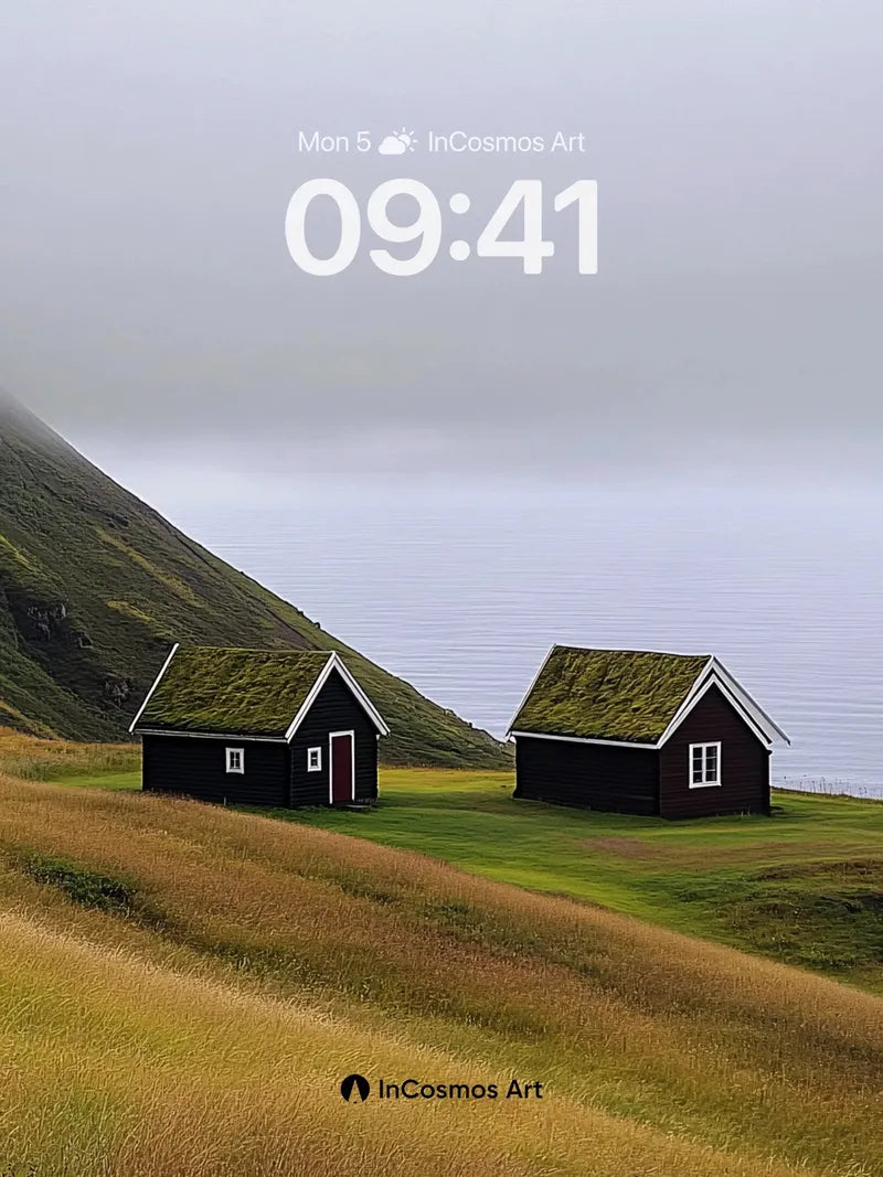 Moss-Covered Serenity Wallpaper with Coastal Hush