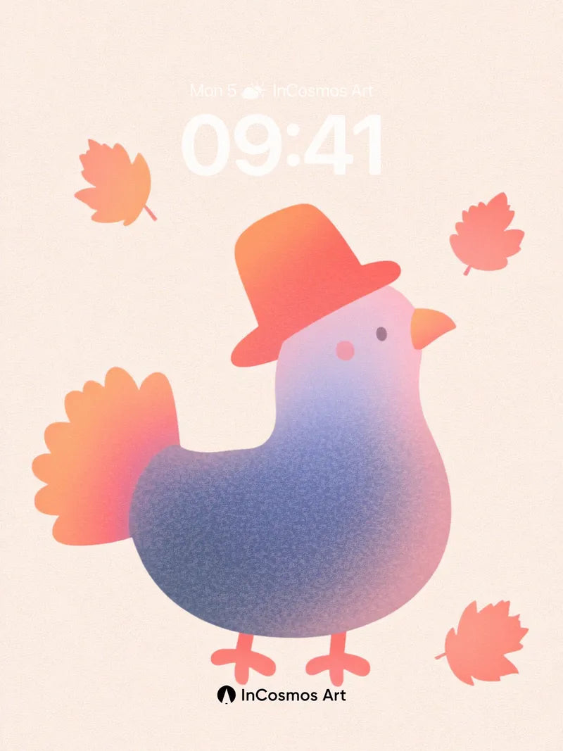 Autumn Hush Wallpaper with Feathered Hat
