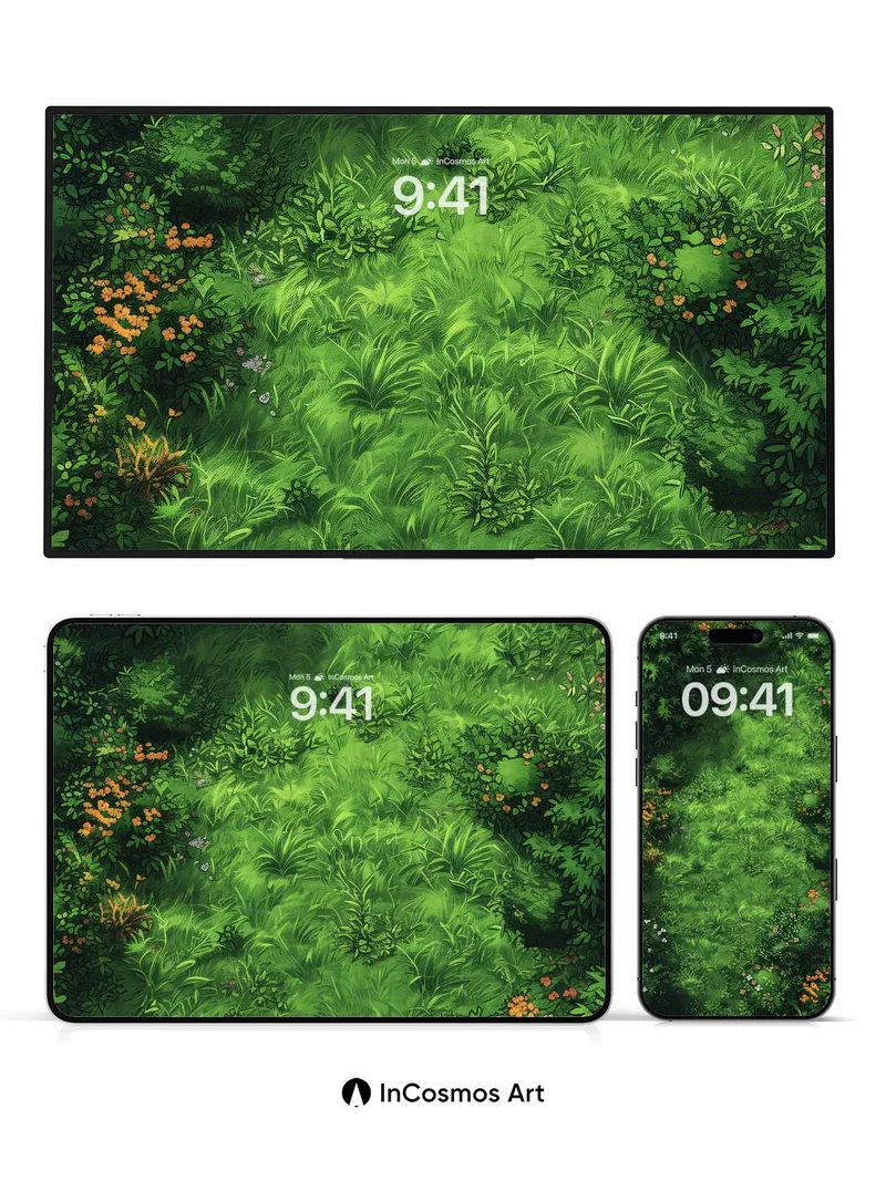 Whispering Meadow Wallpaper with Hidden Blossoms