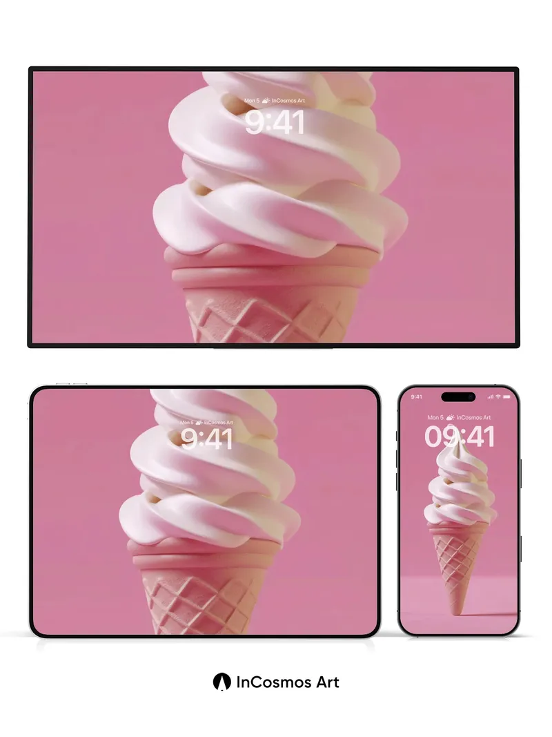 Soft Glow Wallpaper with Swirl of Cream