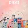 Coral Hush Wallpaper with Floating Palms wallpaper for iPhone, iPad & Mac