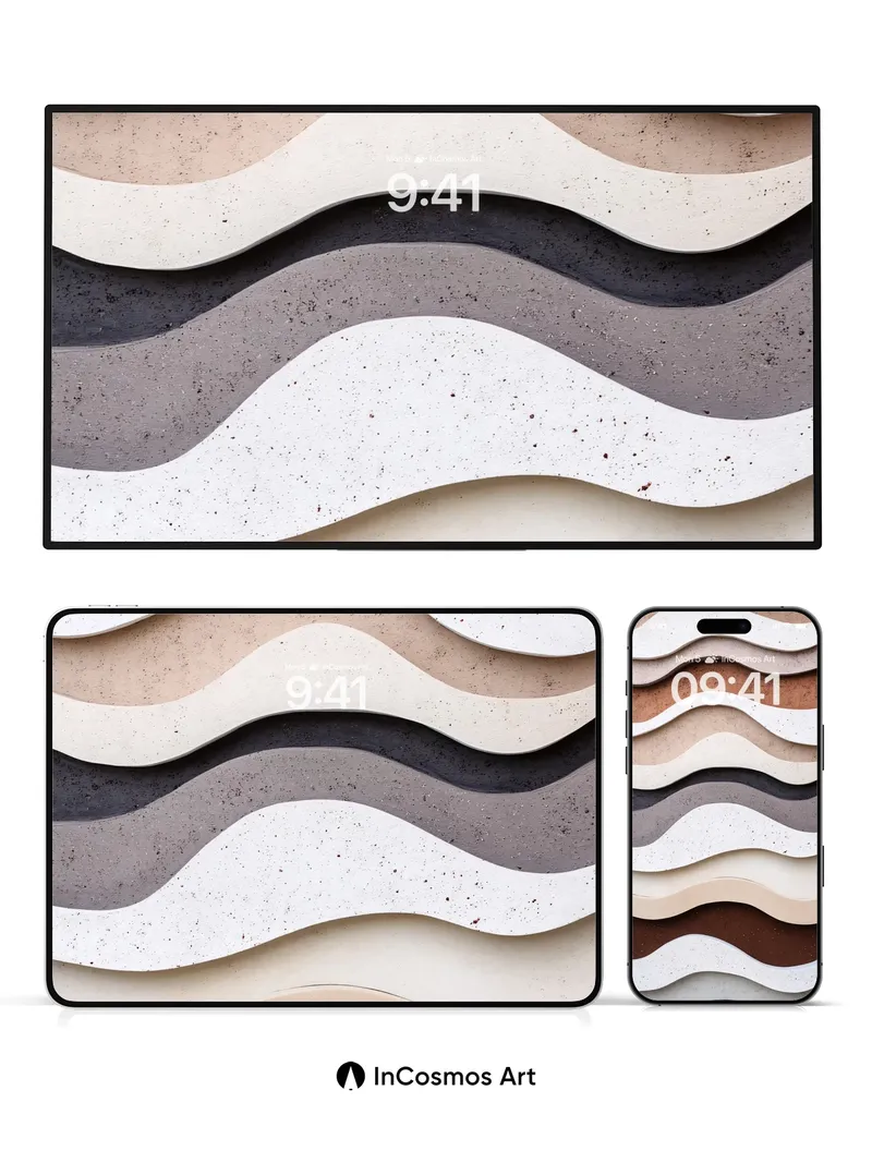 Sculpted Earth Wallpaper with Wave Form