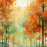 Autumn Forest Path Watercolor Background