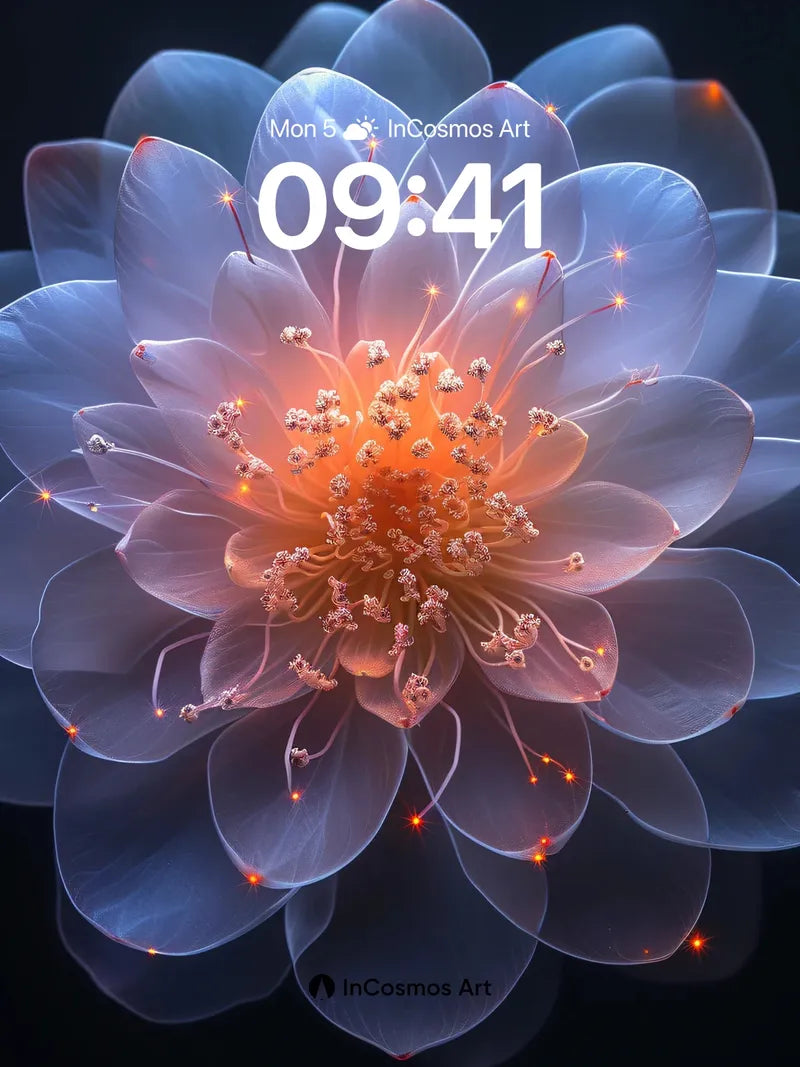 Luminous Bloom Wallpaper with Ethereal Petals wallpaper for iPhone, iPad & Mac