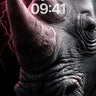 Thunder-Scarred Rhino Wallpaper with Electric Veins wallpaper for iPhone, iPad & Mac