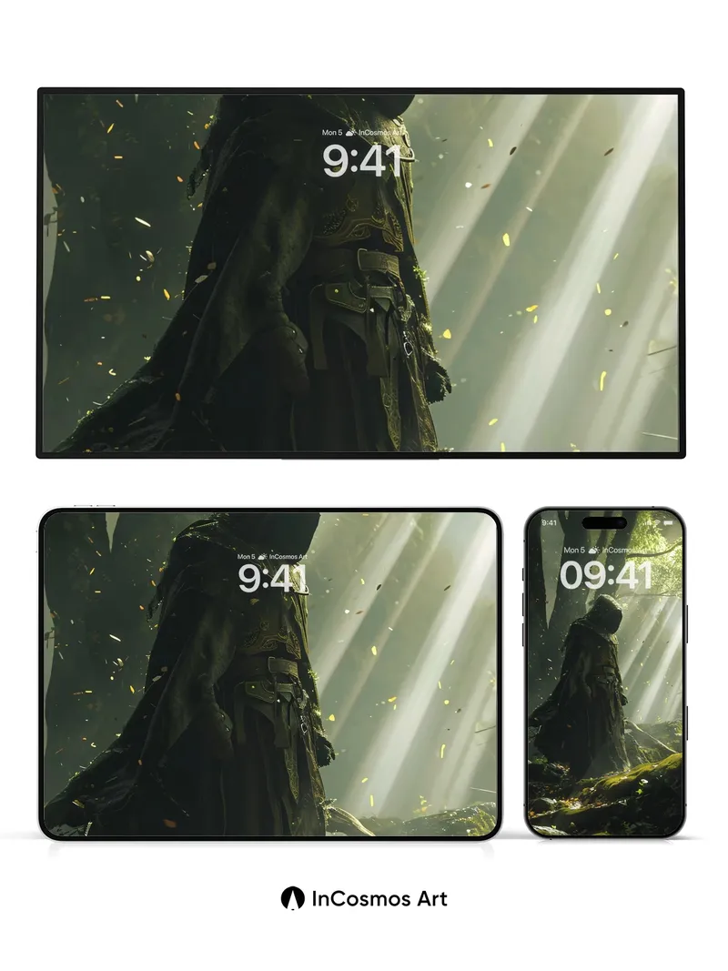 Whispering Shadows Wallpaper with Sunlit Canopy