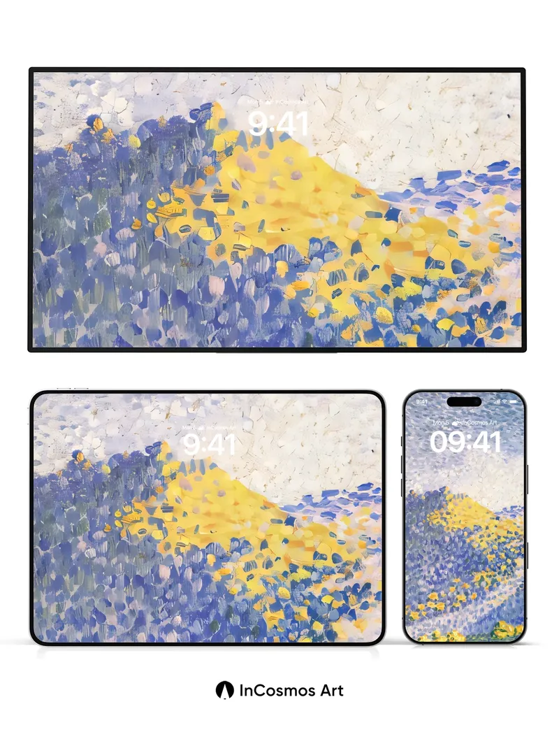 Sunlit Field Wallpaper with Dappled Light