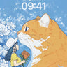 Whispering Sky Wallpaper with Giant Cat and Girl wallpaper for iPhone, iPad & Mac