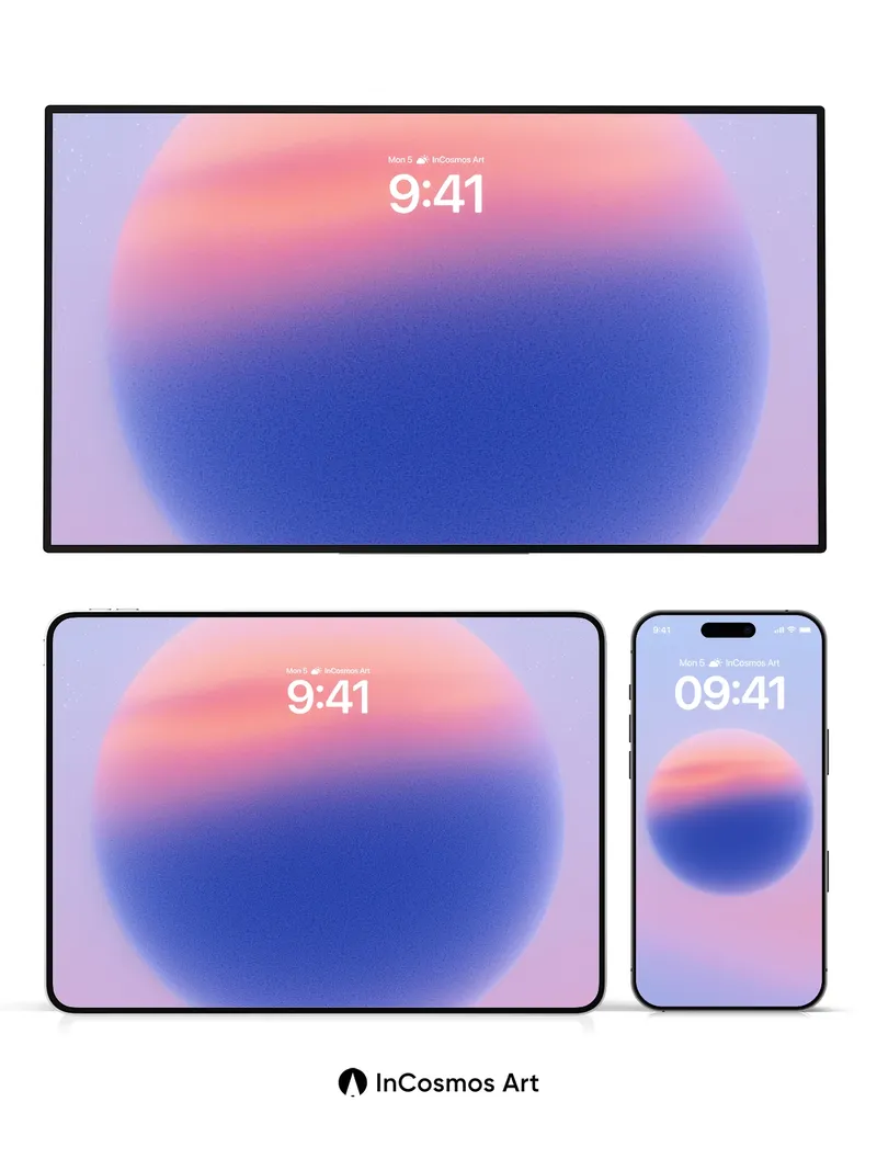 Serene Horizon Wallpaper with Gradient Sphere