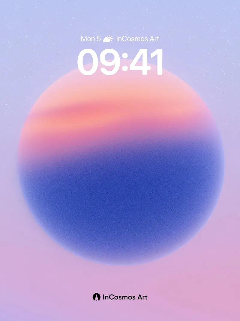 Serene Horizon Wallpaper with Gradient Sphere