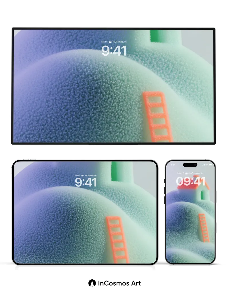 Whispering Hilltop Wallpaper with Coral Ladder