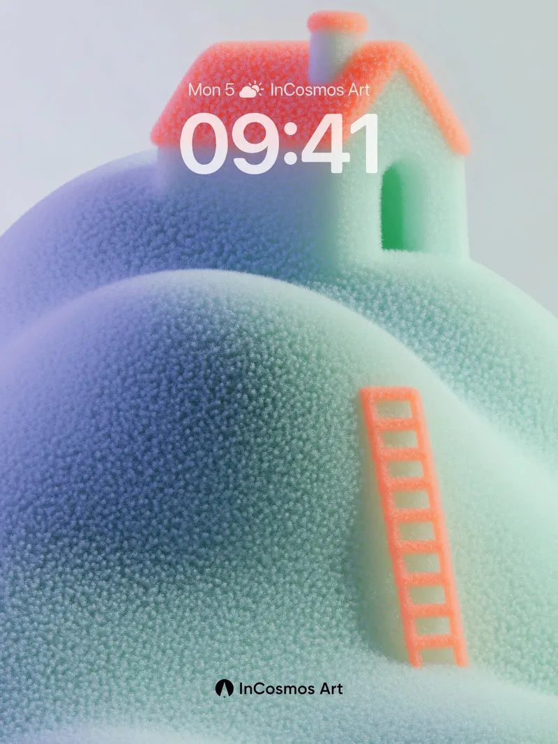 Whispering Hilltop Wallpaper with Coral Ladder