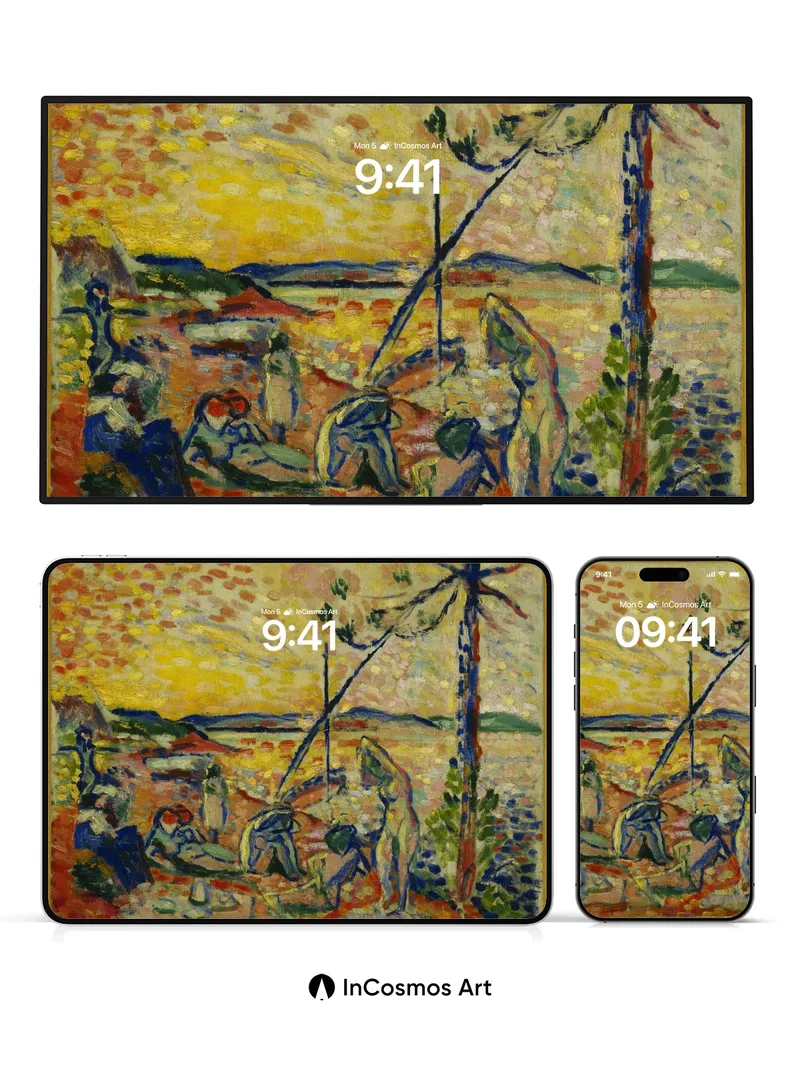 Sun-Drenched Canvas Wallpaper with Matisse Vibrancy