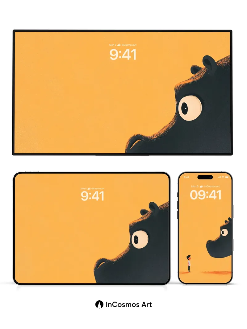 Wonderful Encounter Wallpaper with Giant Hippo Gaze