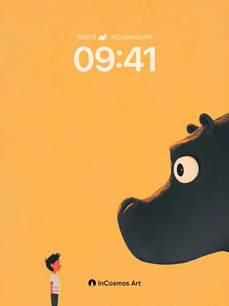 Wonderful Encounter Wallpaper with Giant Hippo Gaze