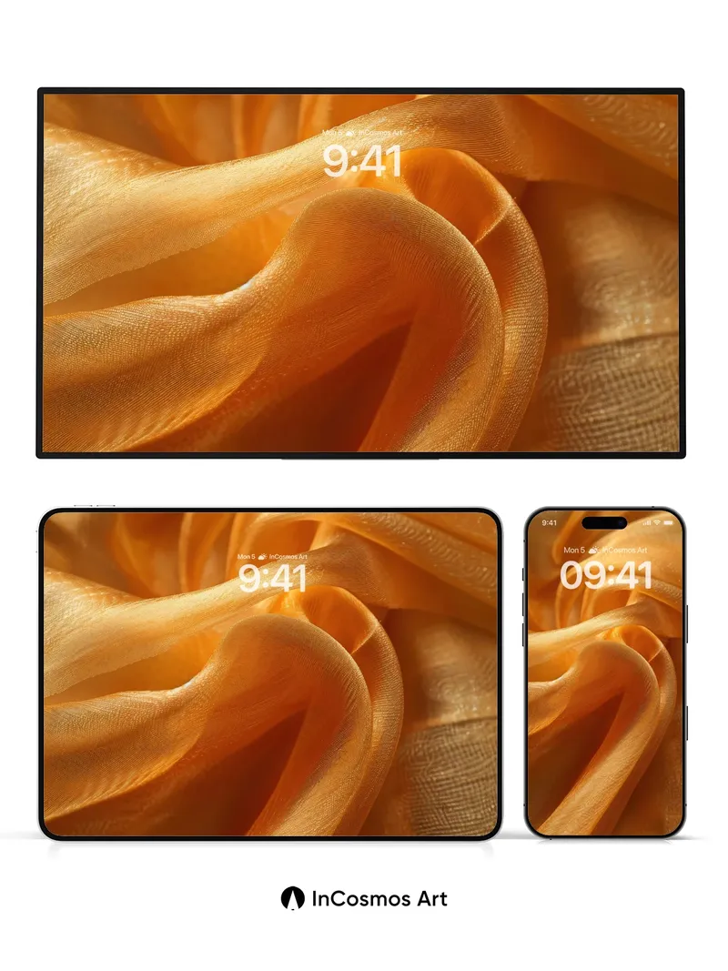 Golden Hush Wallpaper with Draped Light