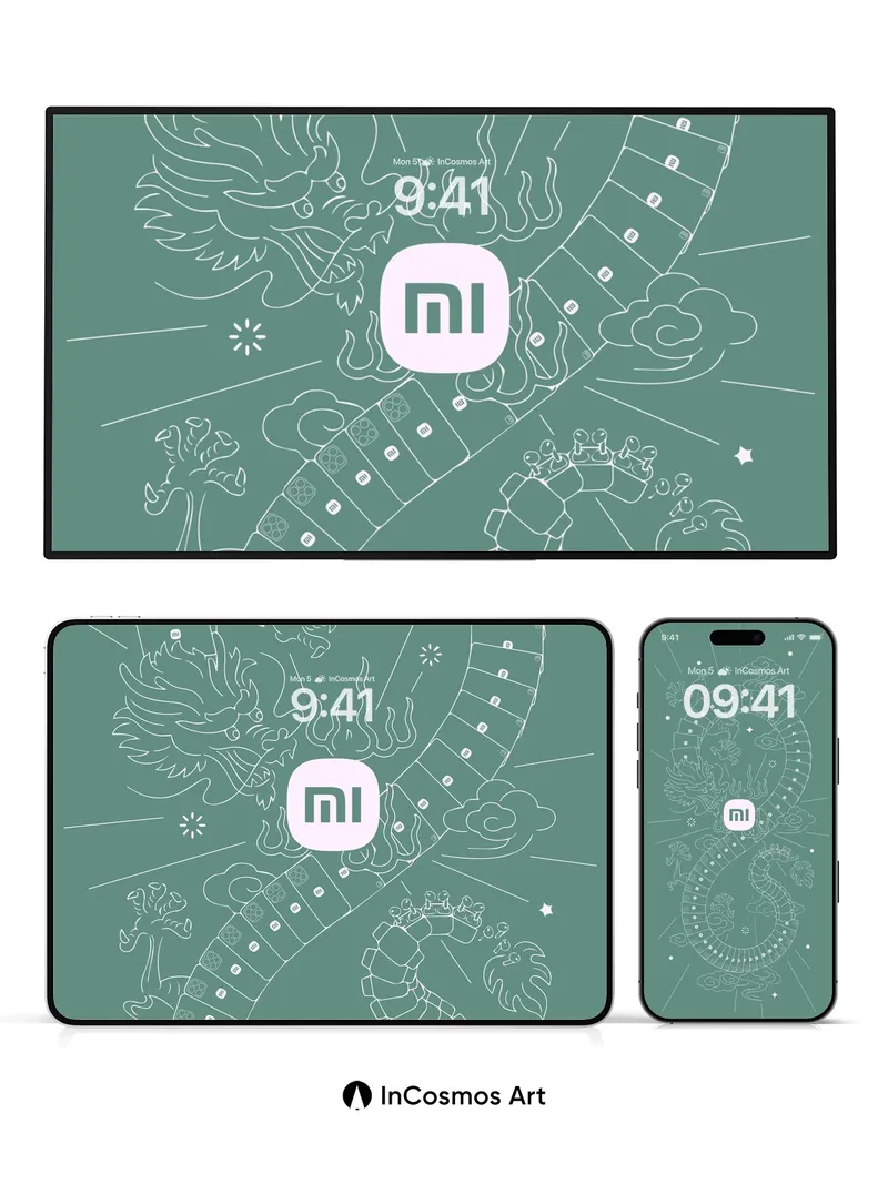 Celestial Dragon Wallpaper with Xiaomi Symbol