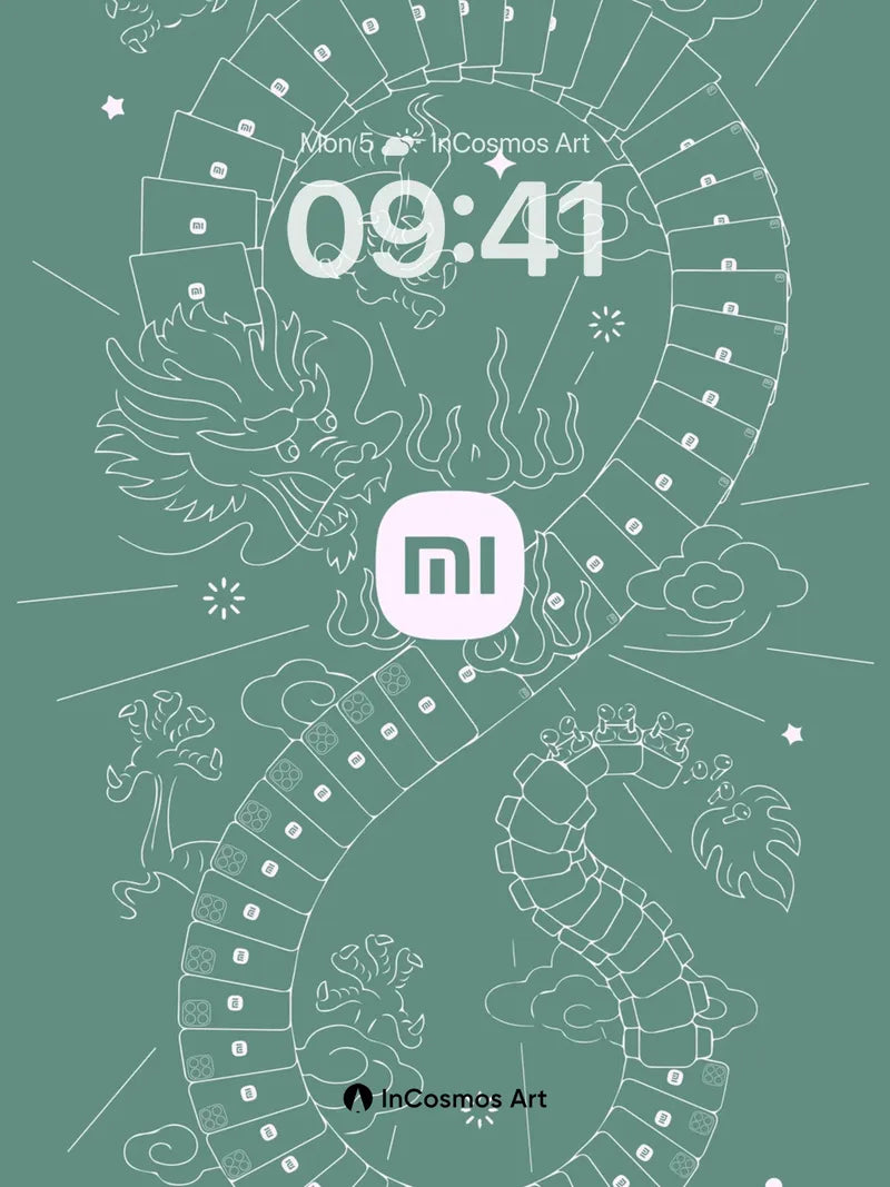 Celestial Dragon Wallpaper with Xiaomi Symbol