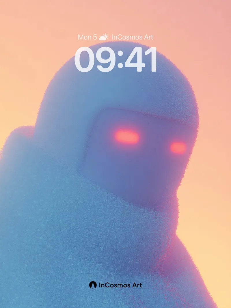 Frostbound Gaze Wallpaper with Glowing Eyes