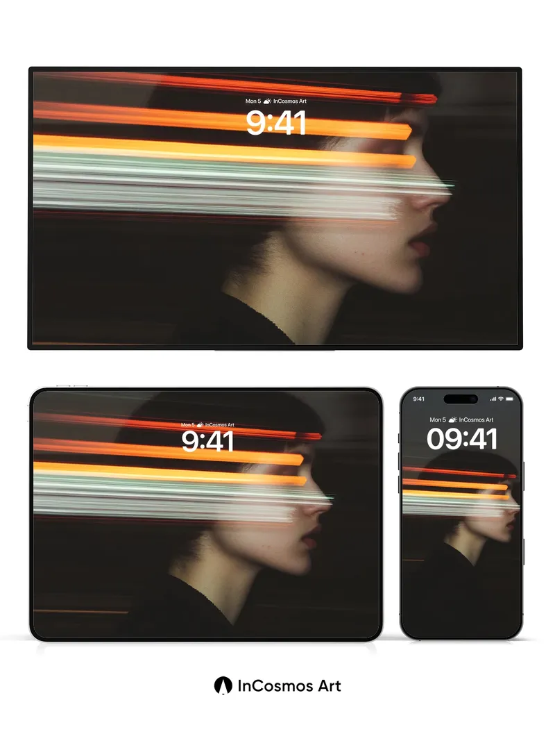 Neon Veil Wallpaper with Motion Trails