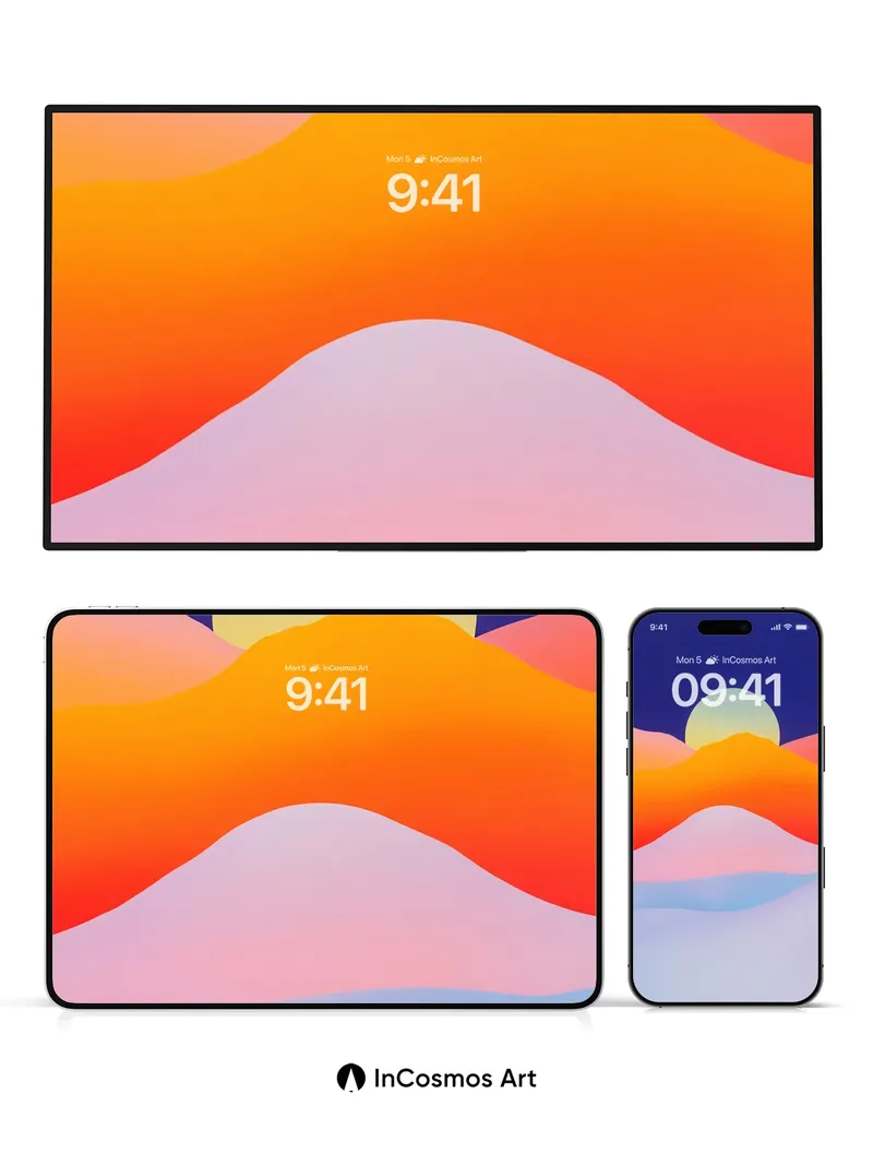 Serene Gradient Wallpaper with Floating Sun Disc