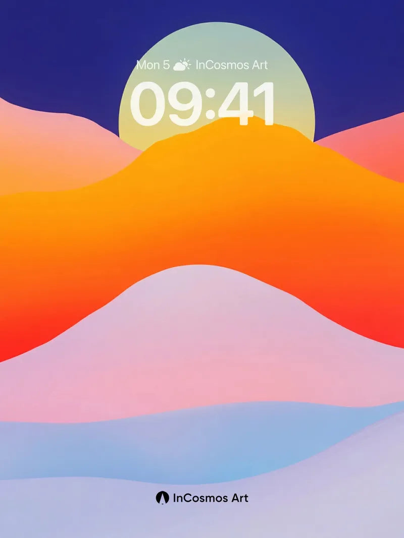 Serene Gradient Wallpaper with Floating Sun Disc