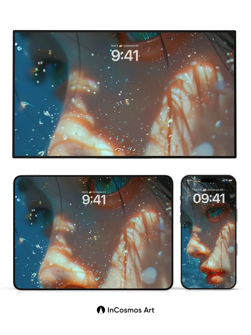 Aquatic Gaze Wallpaper with Floating Light