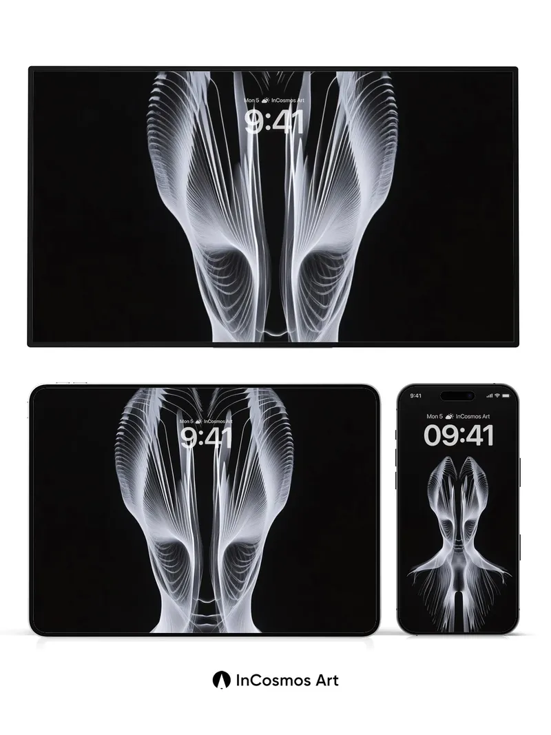 Luminous Veil Wallpaper with Ethereal Lines