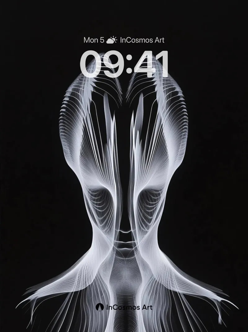 Luminous Veil Wallpaper with Ethereal Lines