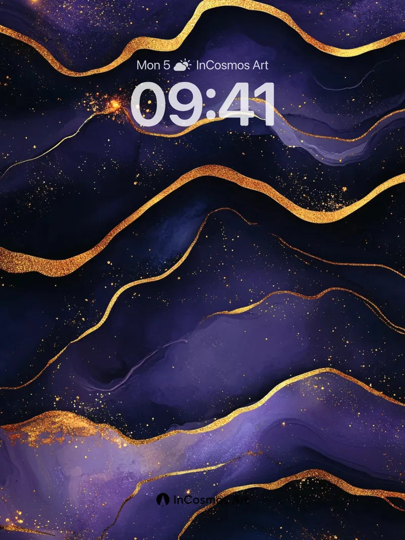 Luminous Abyss Wallpaper with Golden Veins