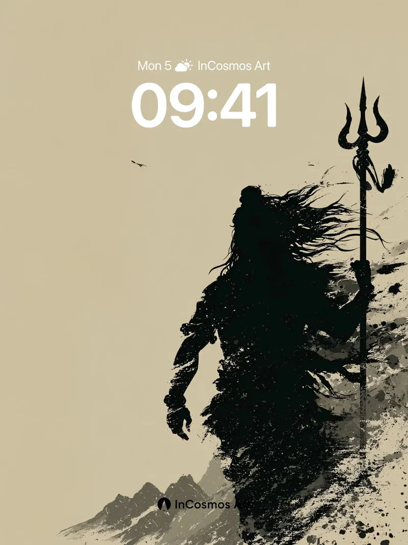 Shadowed Titan Wallpaper with Trident Echo