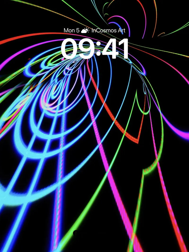 Neon Labyrinth Wallpaper with Cosmic Drift