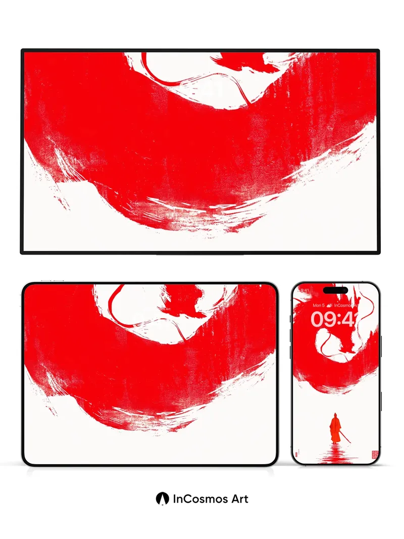 Crimson Serpent Wallpaper with Silent Walker