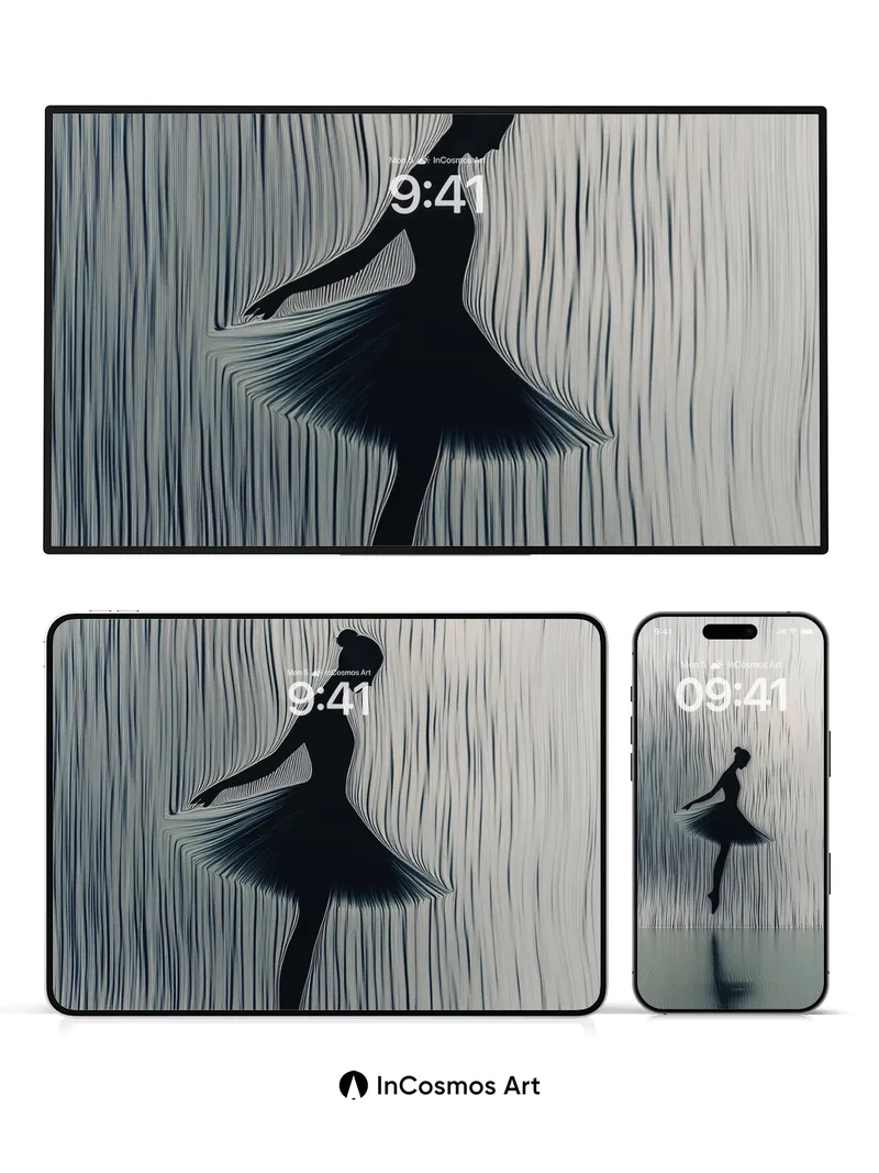 Silhouetted Grace Wallpaper with Waterline Reflection