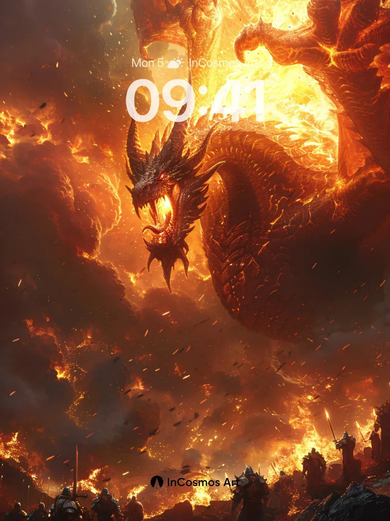 Inferno Dragon Wallpaper with Molten Sky