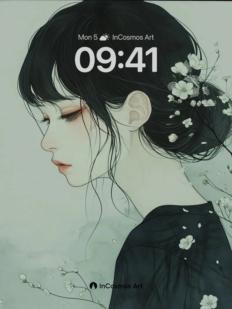 Serene Bloom Wallpaper with Cherry Petal Whispers